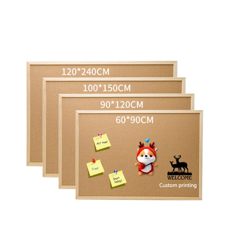 Factory supplier school office wooden frame natural cork bulletin soft notice board