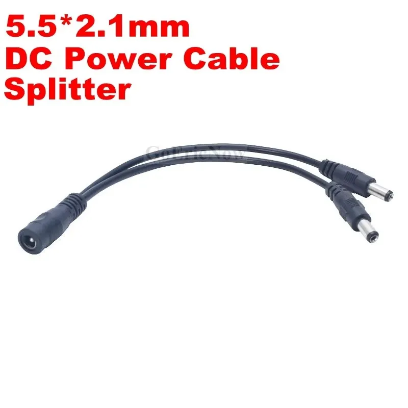 DC 1 Female to 2 Male Power Split Splitter Cable 2.1*5.5mm for CCTV Camera Security DVR Accessories LED Light Strip