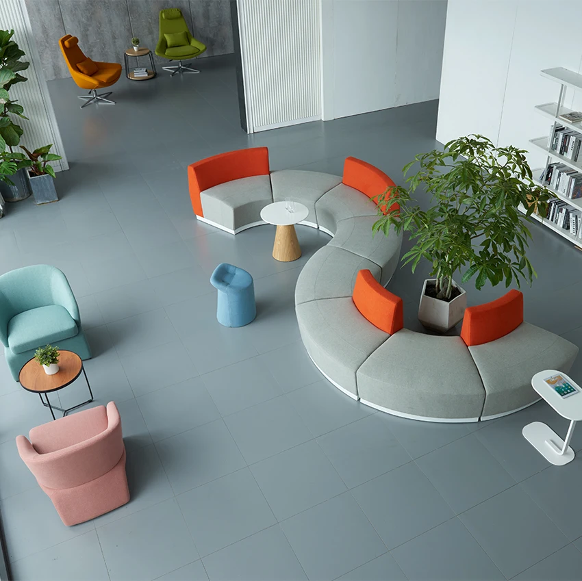 Flexible Modular Design Fabric Reception Sofa Office Sofa Set Waiting room sofa chair