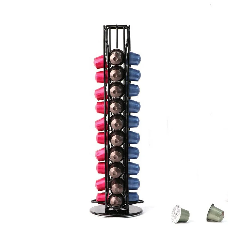 Оптовая продажа вращающаяся стойка для хранения капсул Nespresso 40 подставка кофейных дома офиса кухни