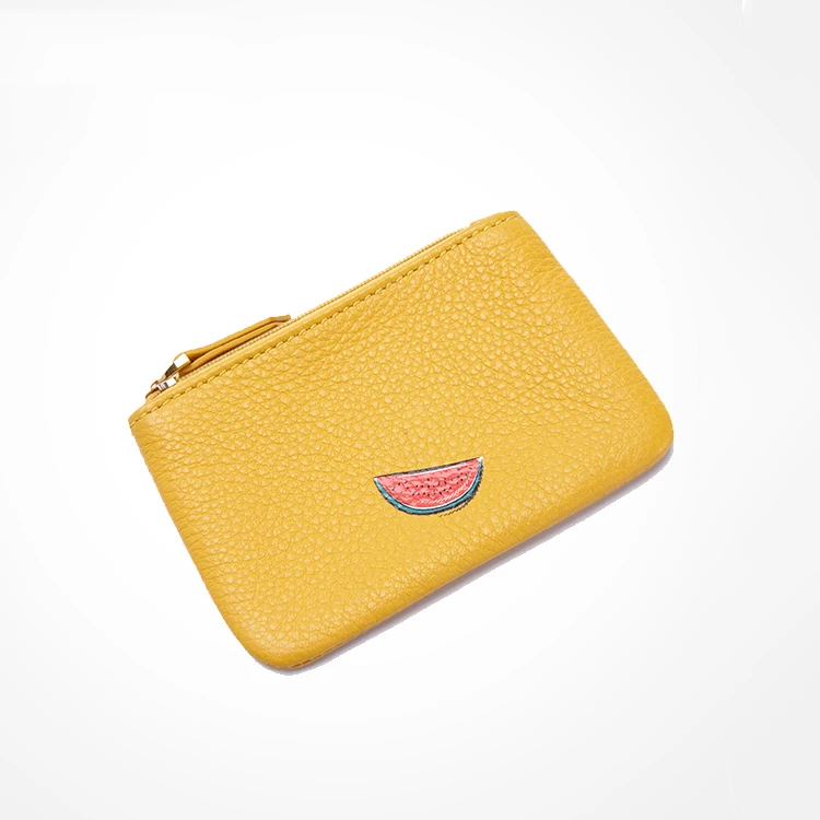 ZB025 Wholesale trend embroidery print purse wallet small cute womans leather coin purse