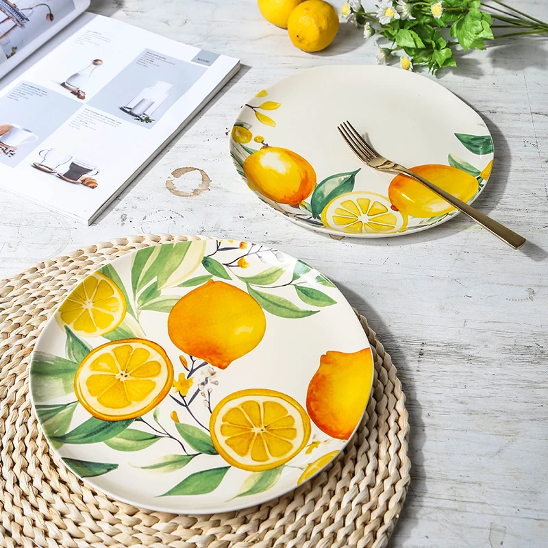 Novelty decal printed customized catering restaurant serving dishes plate sets dinnerware ceramic dinner plates