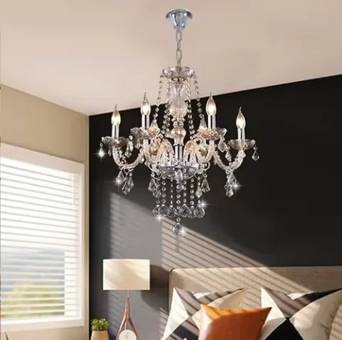 The best-selling modern decoration luxurious and atmospheric creative candle design crystal chandelier French romantic style