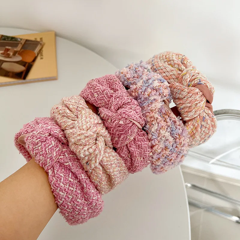 Fashion hairband retro versatile women hair accessories spring pink knotted headband