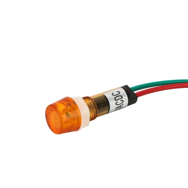 Горячая Распродажа пластиковый светодиодный неоновый Индикатор диаметром 10 мм красный желтый 12 В 24 110 220 сигнальная лампа для водонагревателя