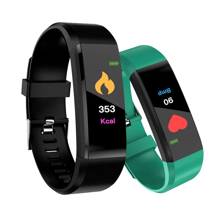 cheap 115 plus smart phones silicone sport fitness heart rate monitor band watch wristband