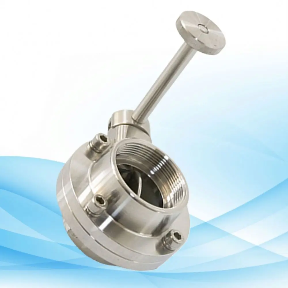 304 Stainless Steel ANSI Manual Double Flanged Sanitary Wafer Butterfly Valve