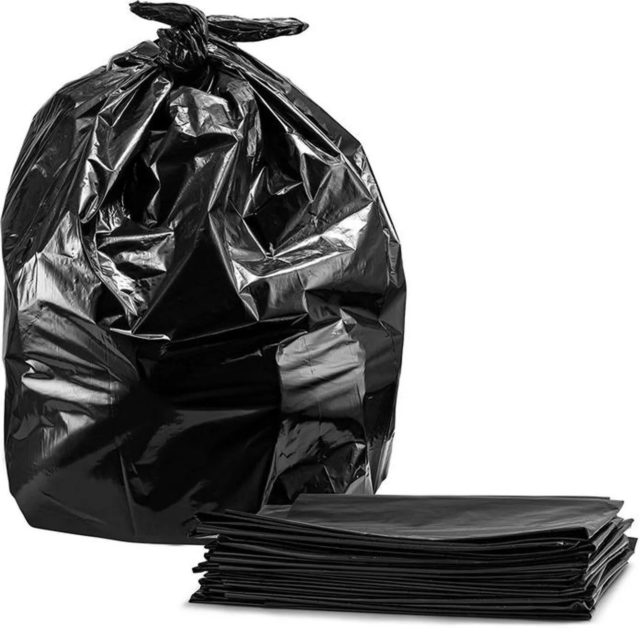 Heavy duty polythene black 3 mil trash contractor bags for construction garbage