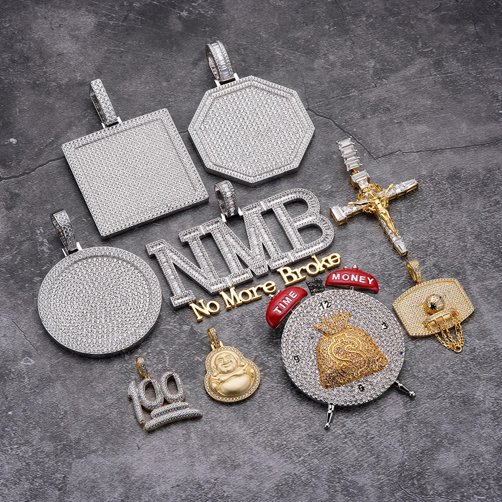 Thai Buddhism Budda Necklace Chain Mens 14K 18K 24K Gold Plated Big Baby Laughing Buddha Head Vintage Pendants Charms