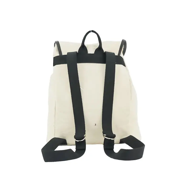 Piping Cotton Canvas Backpack Bag 2020 Eco Friendly Durable Fashionable Heavy High Quality Pu Fruit Natural Fashion Unisex