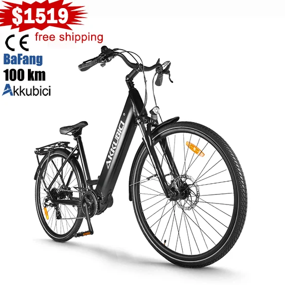 Akkubici 700C tire 36V 250W ebike Bafang Mid Drive City Moped Electric Bicycle City Torque Motor electric bicicleta