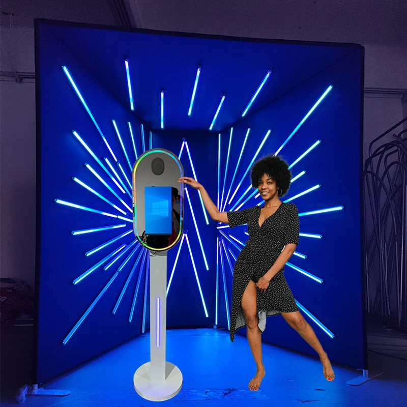 70 in mirror photo booth touch screen astro mirror photo booth Commercial Rental mirror photo booth selfie magic led light frame