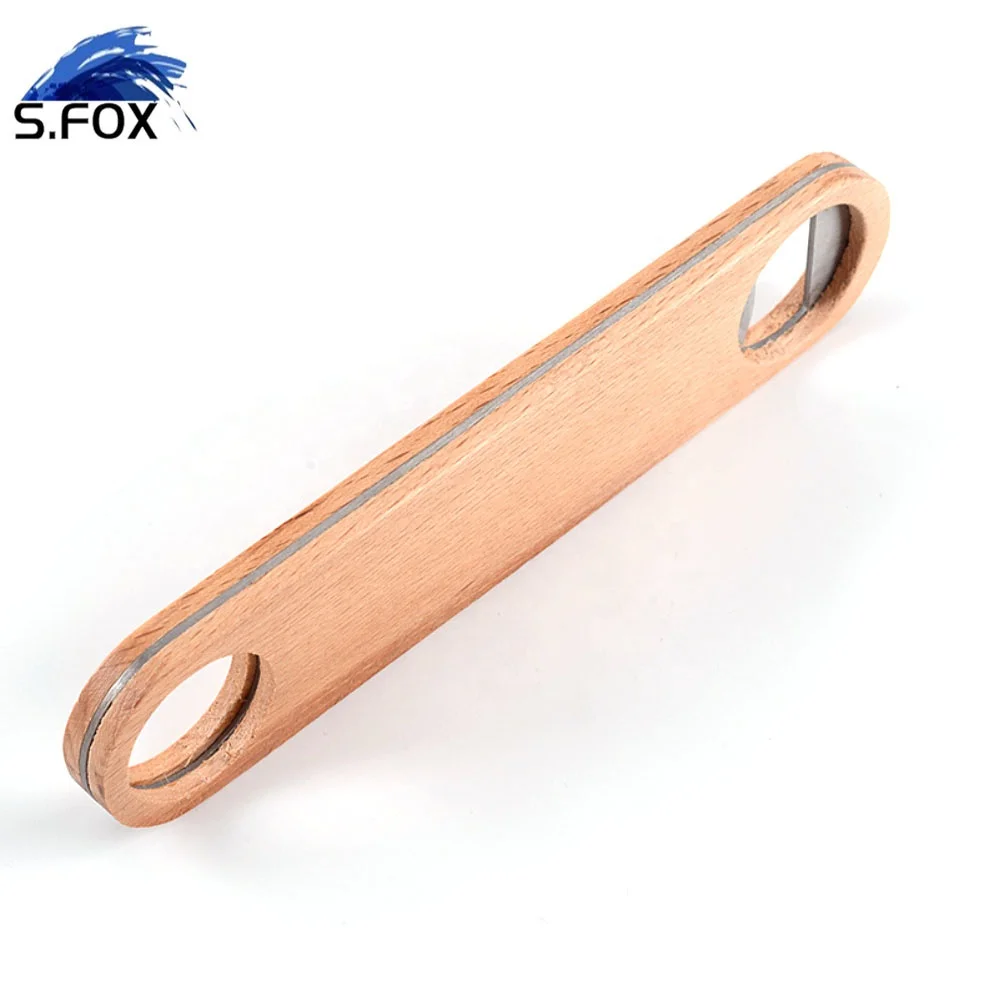 High Quality Flat Stainless Steel Wooden Handle Bottle Cheap Price Can Beer Opener