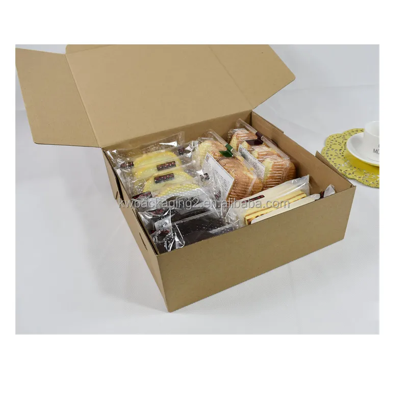 
2021 custom printed disposable fast food kraft paper box with handle for cake paper box 