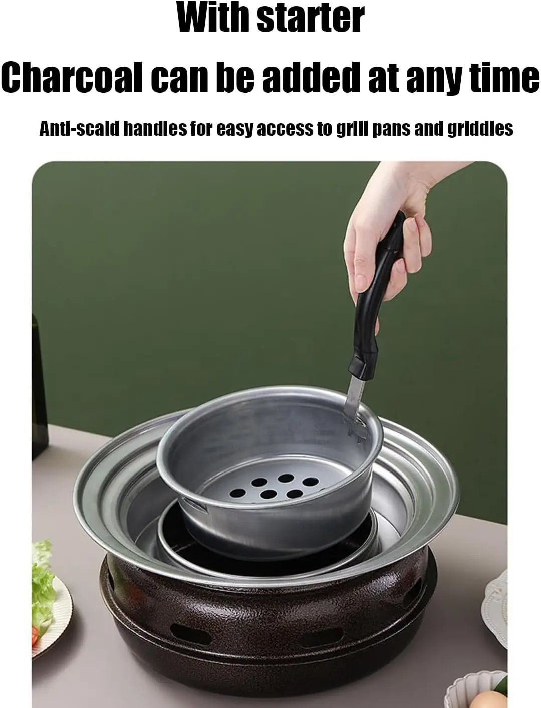 Charcal restaurant grill stainless bbq charcoal stainless steel round bbq grill