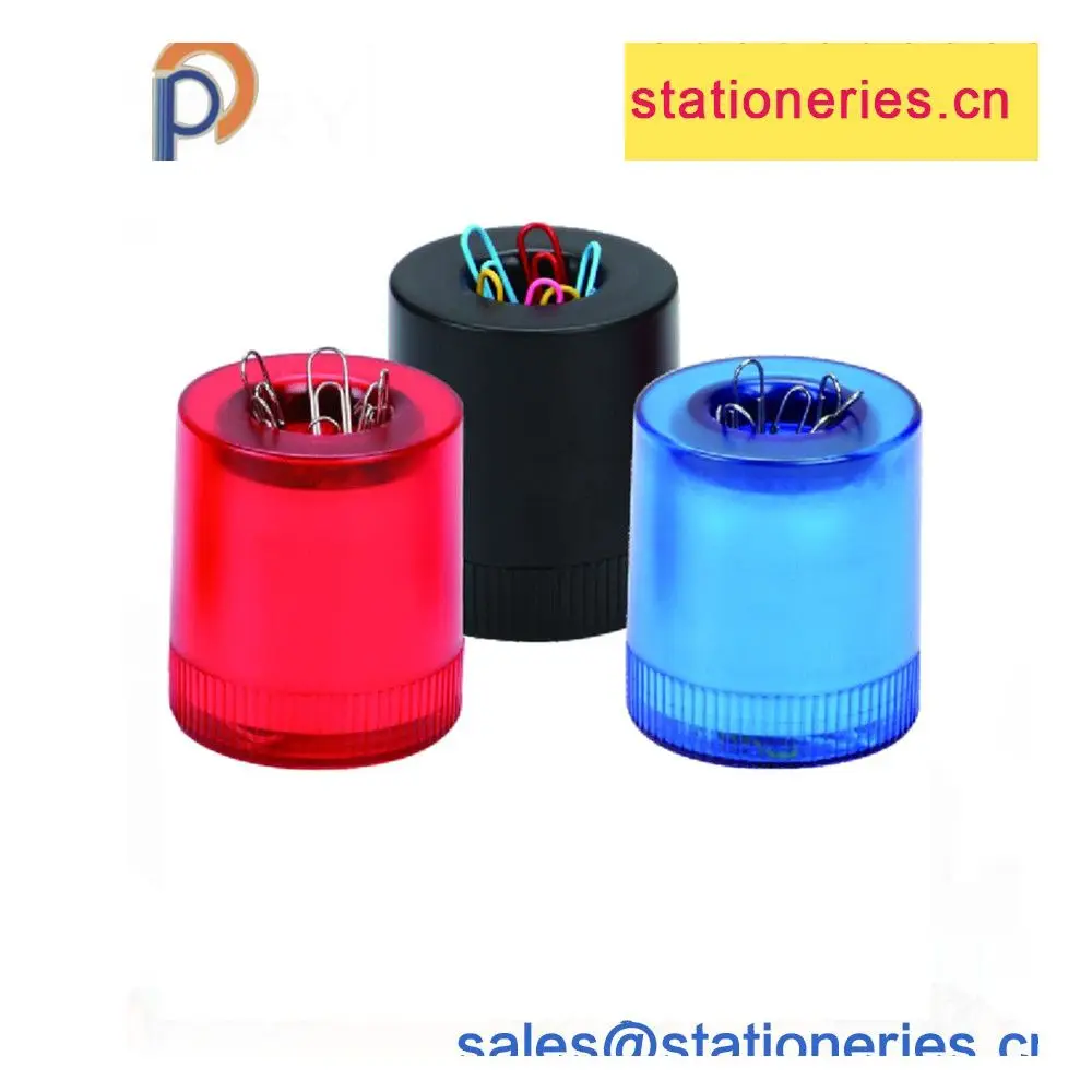 new design paper clip holder round shape  magnetic  dispenser holder with color paper clips for promotion