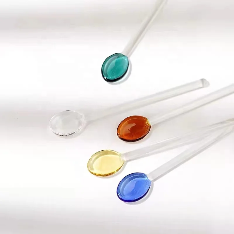 Glass Stirring Spoons Heat Resistant Mixing Rod For Coffee Tea Yogurt Ice Cream Cocktail Cold Drink Sugar Appetizers Desserts