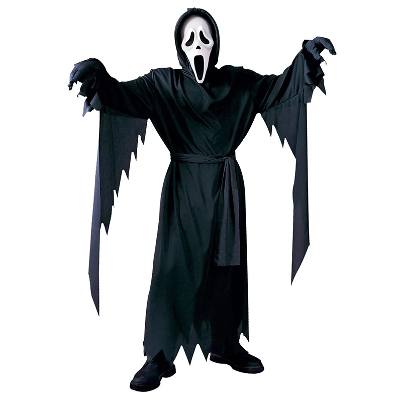 Children Carnival Party Show Horror Scary Cosplay Costumes Halloween Scream Ghost Face Costume For Kids