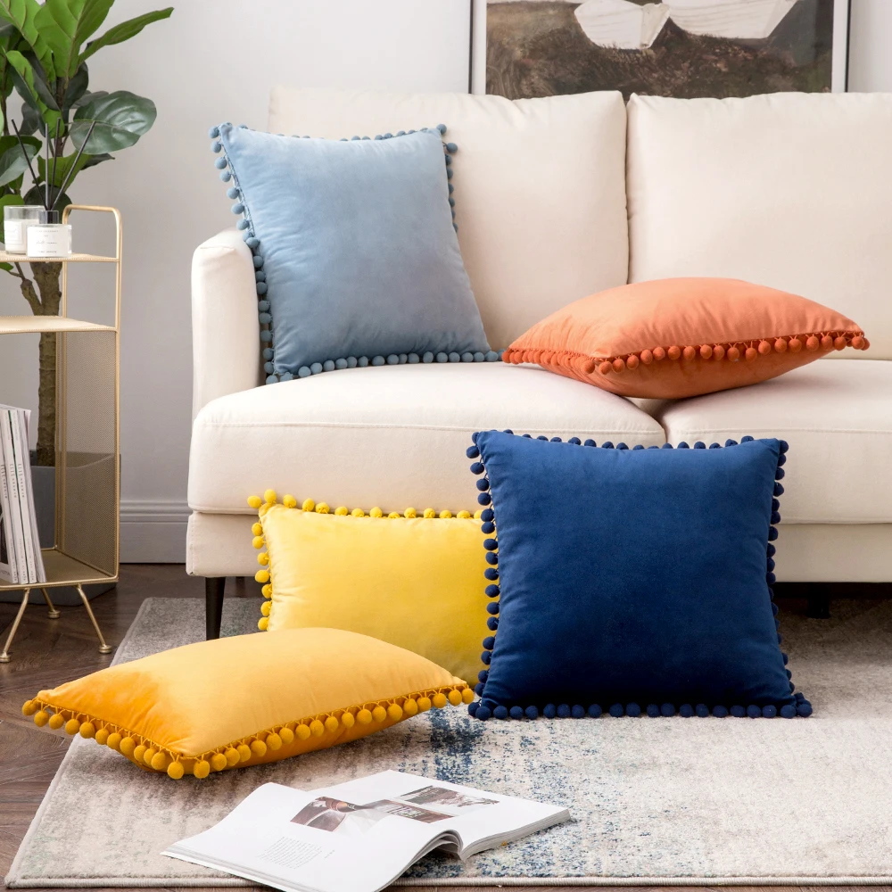 Manufactory Wholesale Home Decor Velvet Throw Pillow Covers New Style Sofa Pillow Cases Custom 18*18 Velvet Cushion Cover