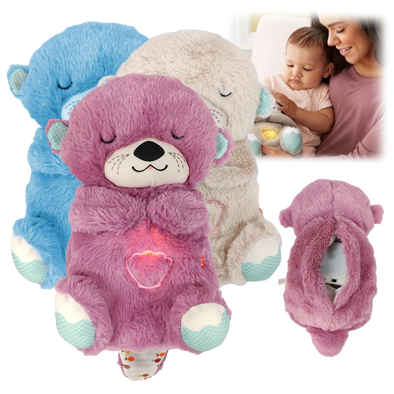 30cm Newborn Sensory Comfortable Soothing Deep Sleep and Playmate Otter Dolls time Breathing Otter With Light And Music