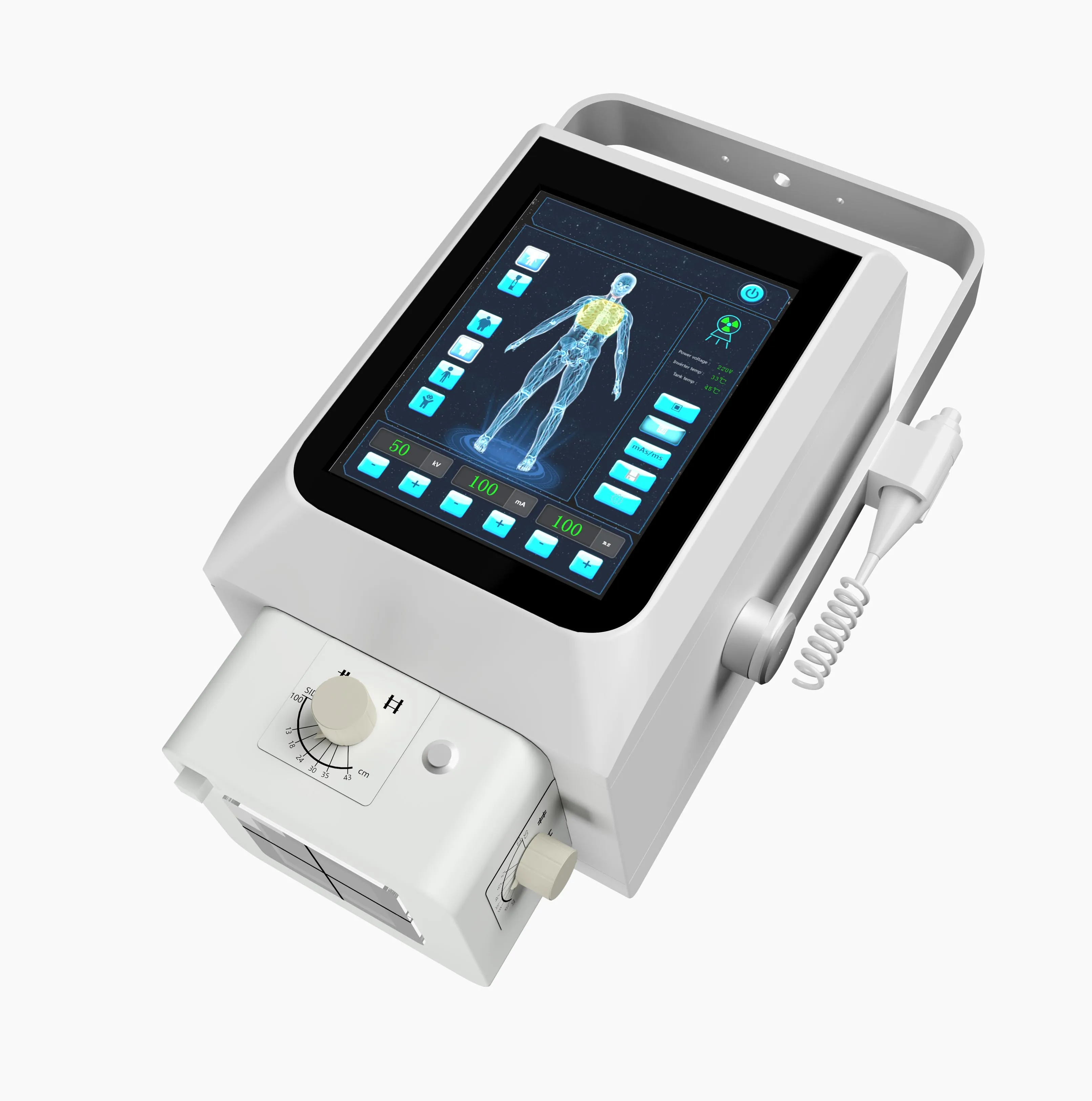 Medsinglong 10.4 Inches Touch Screen Multilingual X-ray Machine High Frequency Radiography Digital Portable Xray Machine