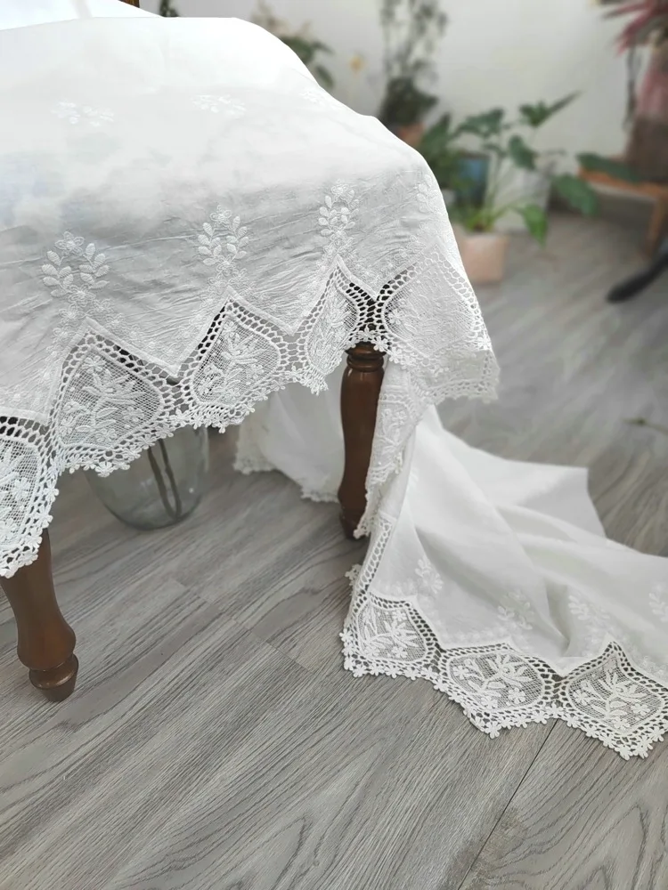 affinity design flowers floral custom pattern cotton hollow embroidery lace fabric for curtain
