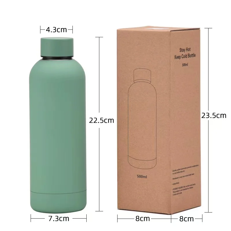 Oem China Cheap Rubber Paint Camping 500ml Double Walled Stainless Steel Vacuum Flask Insulated Sport Water Bottle