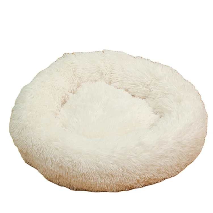 Warm winter round plush cat litter kennel removable and washable pet bed pet dog mattress pet mat