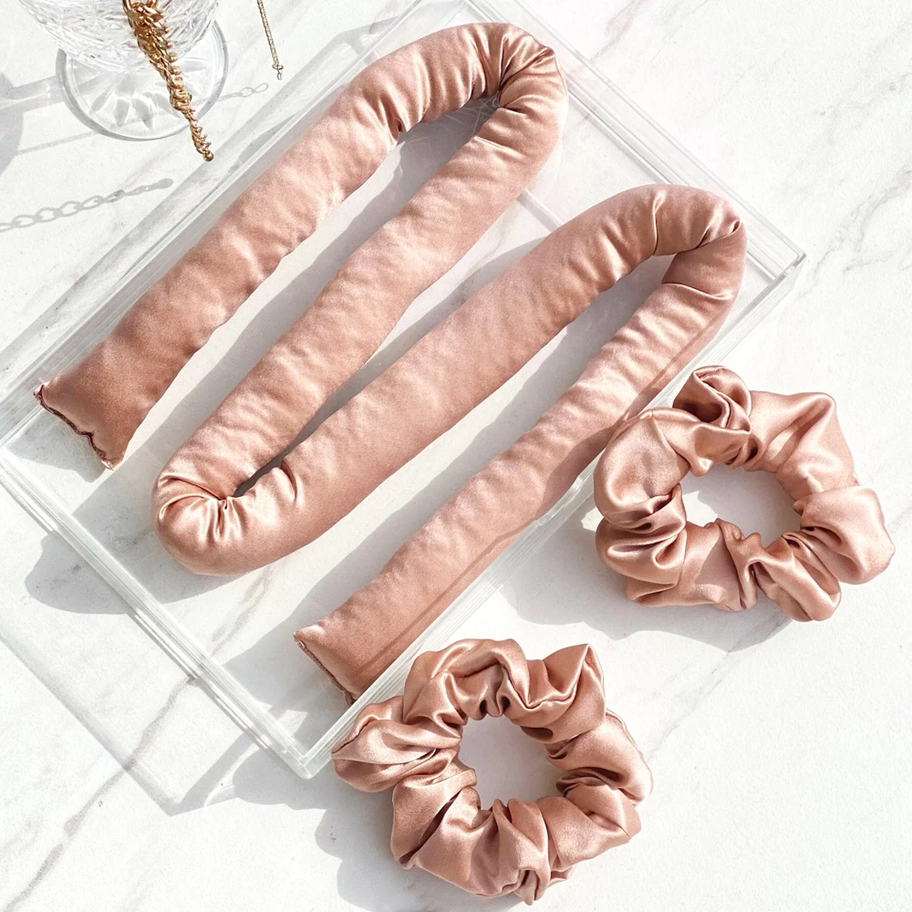 Hot Lazy Curling Iron Heatless Curling Rod Curls Silk Ribbon Hair Rollers Soft And Shiny Hair Sleeping Soft Headband Wave Women