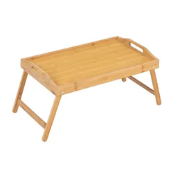 Natural Wooden Folding Adjustable Bamboo tray table folding for camping