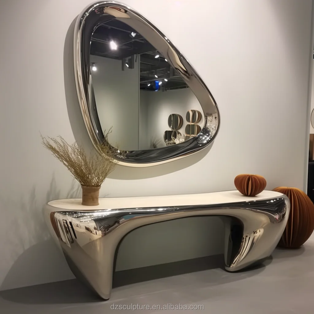 New Modern Italian Luxury Design Living Room Furniture Art Stainless Steel Metal Coffee Table