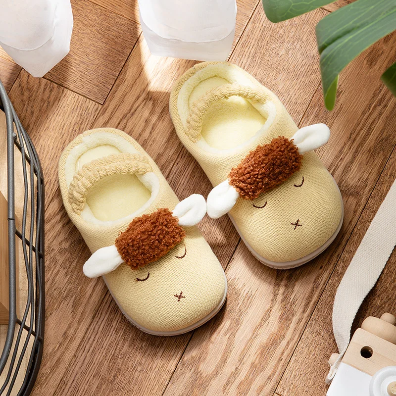 Зимние Детские домашние тапочки для мальчиков и девочек Толстая обувь