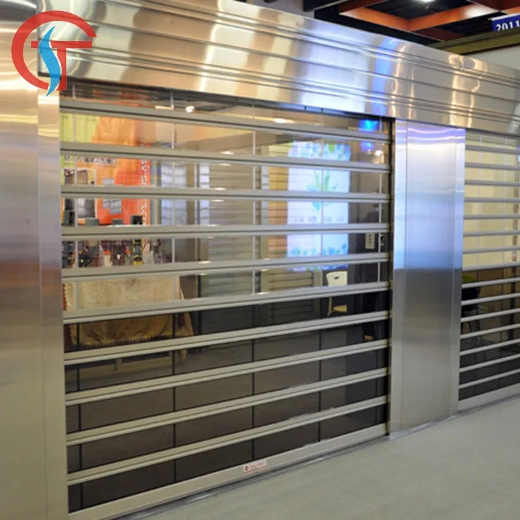Clear look electric polycarbonate transparent roller shutter/door/gate