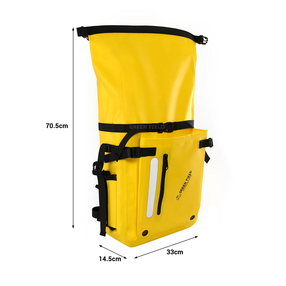 Yellow PVC Bicycle Pannier Backpack Sports Bicycle Tour Backpack Bike Bicycle Rear Bag Backpack Waterproof Phone Bag BSCI Unisex