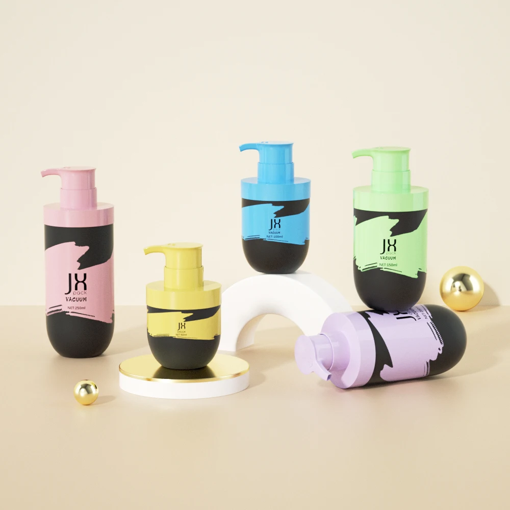 Refillable 100 150 200 250 ml empty skincare packaging plastic pump bottles shower gel shampoo and conditioner bottles