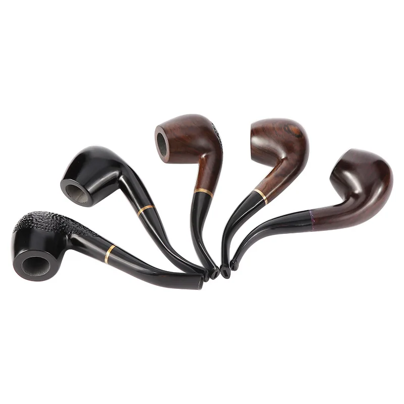 High-quality Ebony Wood Smoking Pipe Cigar Tobacco Pipe for Cigar Tobacco Gift Box