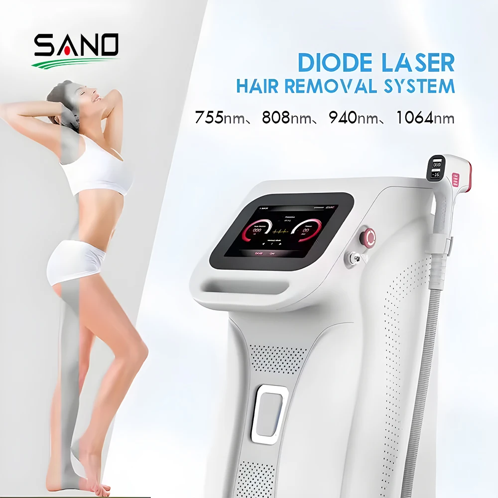 755 808 940 1064NM Diode Laser Hair Removal Machine Stationary Hot Selling Sanhe Beauty for 4 Wavelength 808nm