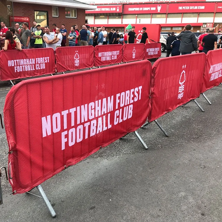 Outdoor Polyester Fence Barrier Banner For Event Road Security Crowd Control Custom Barrier Barricade Cover