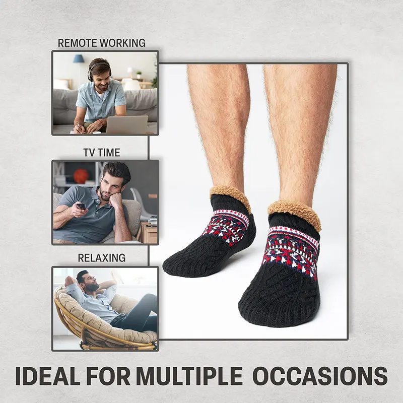 2024 Winter Sherpa Fuzzy Bed Thick Wholesale Slipper Soft Home Fluffy Indoor Non-slip Thermal Organic Warm Sock