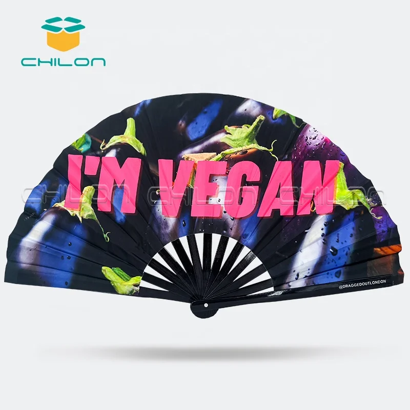 13 Inch Festival Rave Clack Large Hand Fan for Event Party