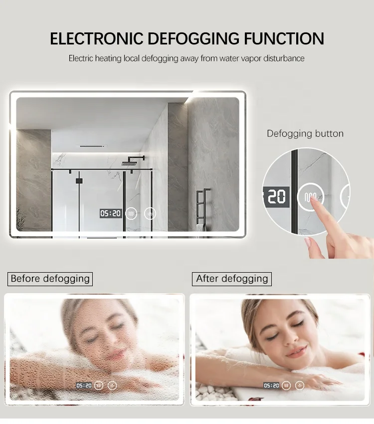 BOLEN Customized bathroom illuminated mirror makeup hotel led mirror with magnifying