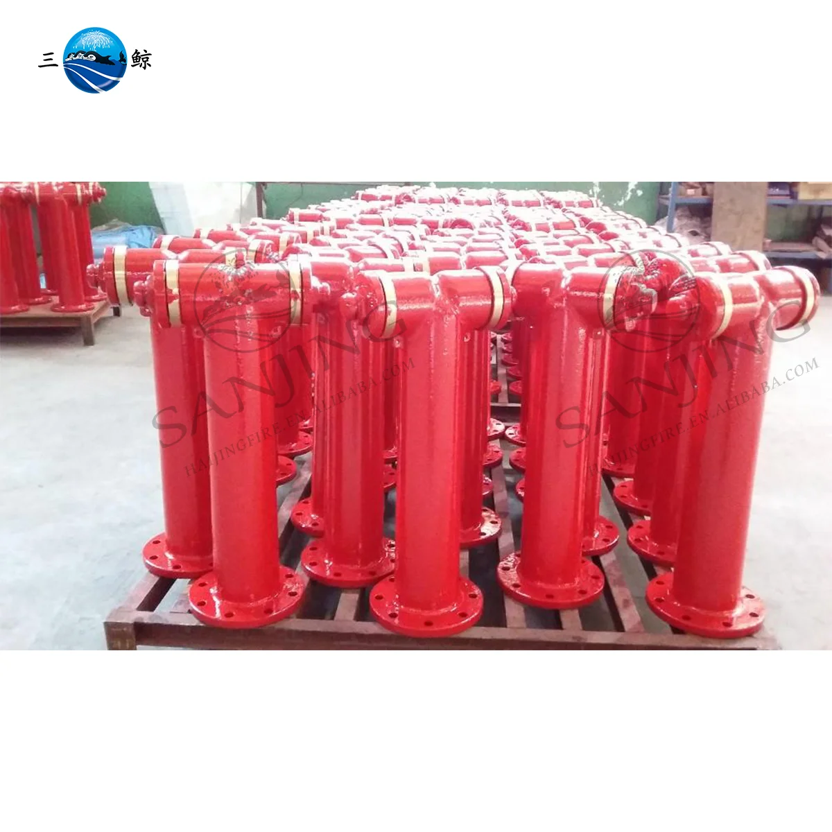 SANJING Fire Fighting Foam System 2 Way Hydrant PS100-65X2 Foam Hydrant Floor Type