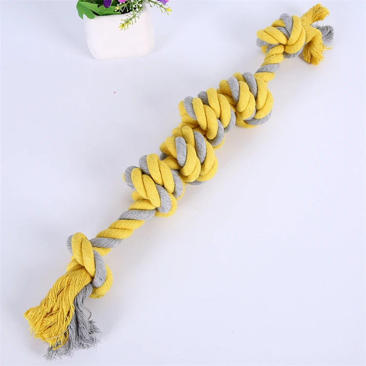 
Factory Direct Sales Of High Quality Pet Toys For Large Dogs With Six Knot Molar Cotton Rope Toys Dog Toys 