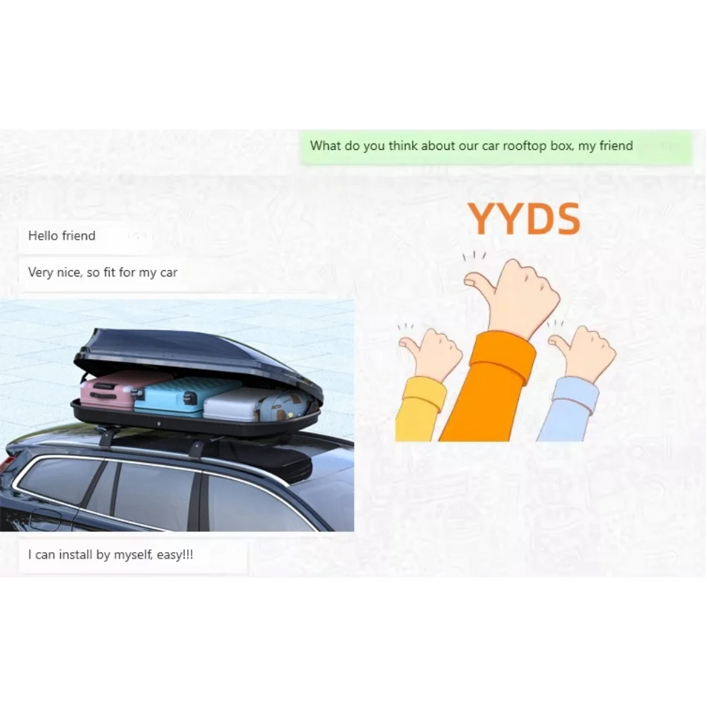Sports-Style ABS Waterproof Hitch-Mounted Roof Boxes 480L Capacity Car Roof Top Cargo Luggage Rack Storage Carrier Box