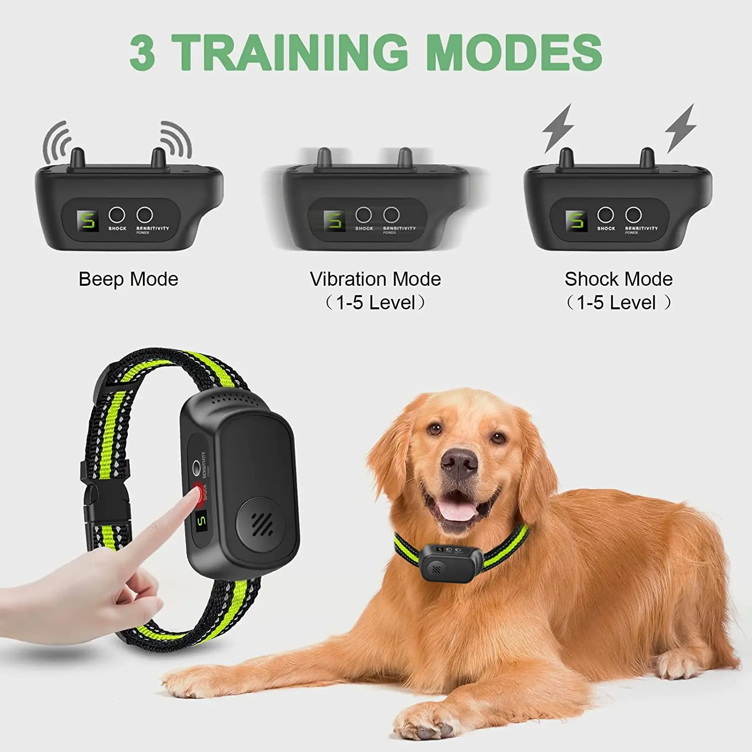 IPetDog 5 Working Modes Anti Barking Dog Stop Dog Barking Collar