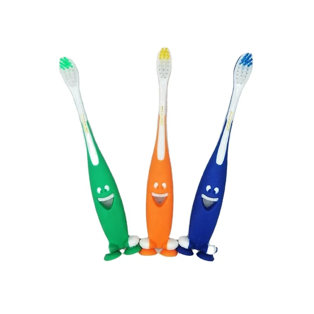 
CE Certificate Kids Toothbrush with Blister Card Packing Colorful Dupont Nylon Soft Bristles Animal Shape with Cover 