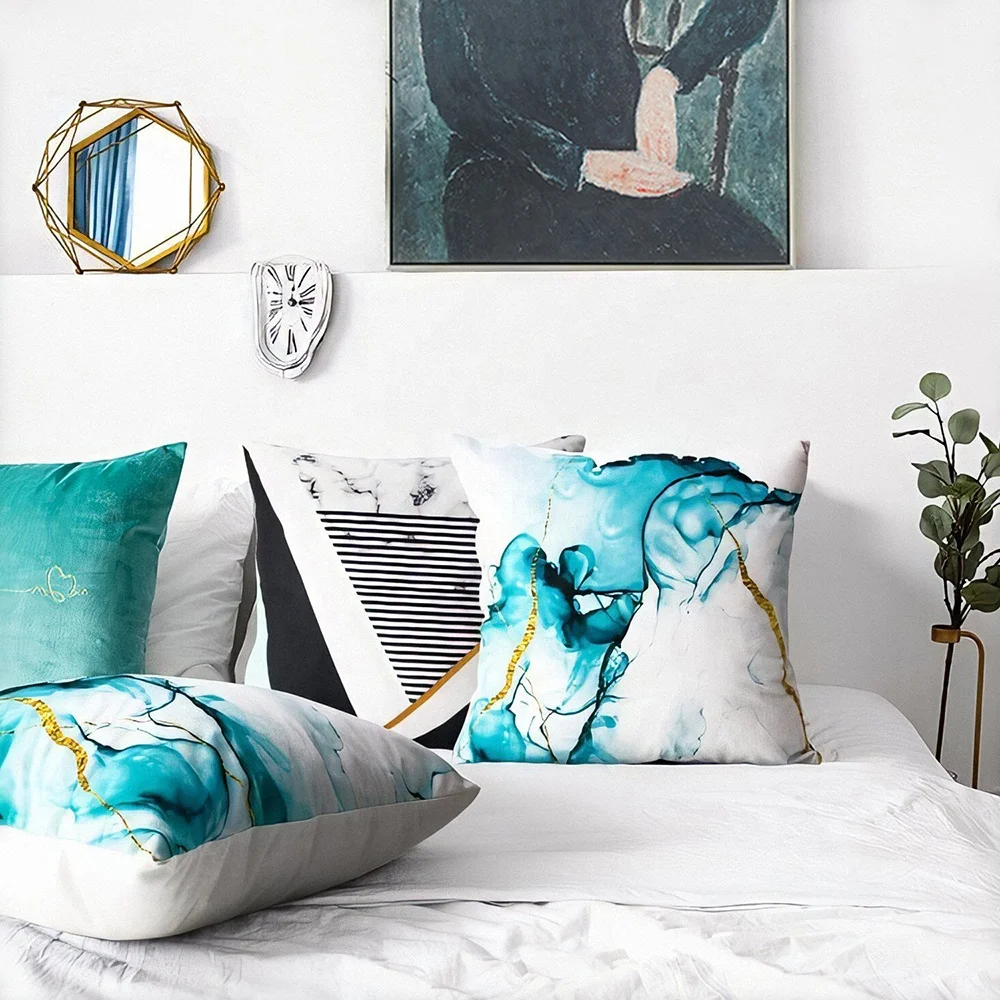 Soft Polyester Colorful Stripes Pillow Cover Throw Pillows for Living Room Sofa Seat Chair Decor Car Printing Gift