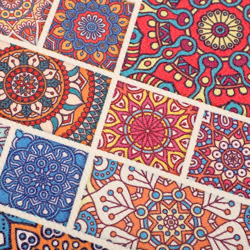 This rustic bohemian throw rug can be placed in front of the bed, sofa, table, door, entryway, etc, or even on the sofa as