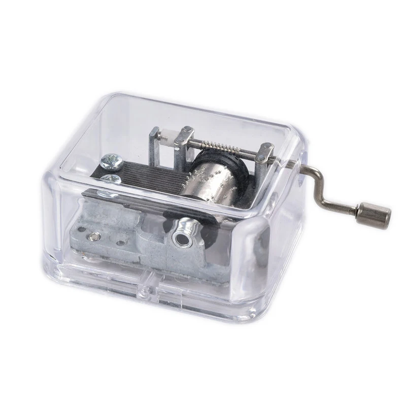Acrylic Wind Up Music Box With  Musical Movement Cannon  Other Music
