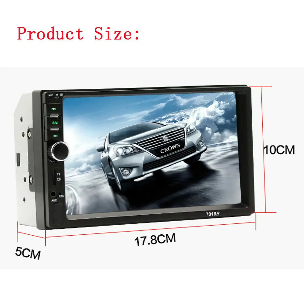 7inch 2 Double DIN Car Stereo Radio MP5 MP3 Player BT FM USB Touch Screen